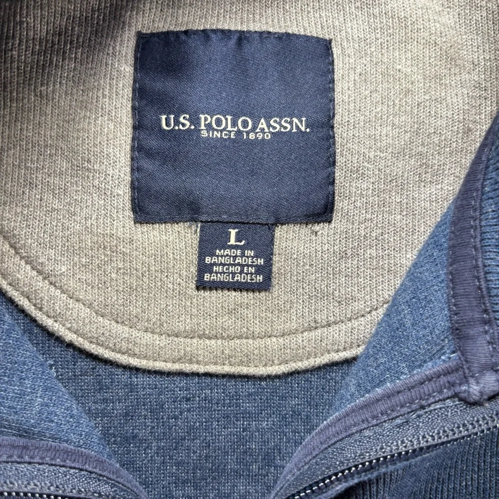 Polo‎ Ralph Lauren Estate Ribbed 1/4 Zip Blue Pullover Size Large